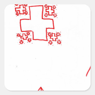 Phi See Thru Fractal Trees Square Sticker