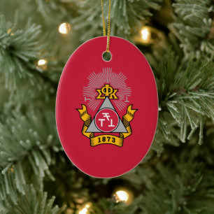 Phi Sigma Kappa Crest Ceramic Tree Decoration
