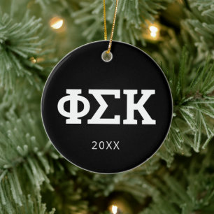 Phi Sigma Kappa Letters Ceramic Tree Decoration
