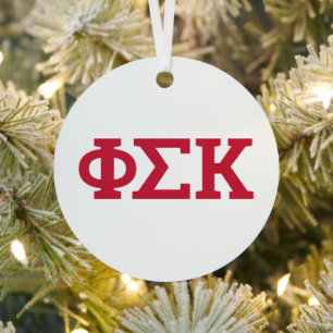 Phi Sigma Kappa Letters Metal Tree Decoration