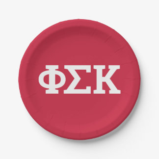 Phi Sigma Kappa Letters Paper Plate