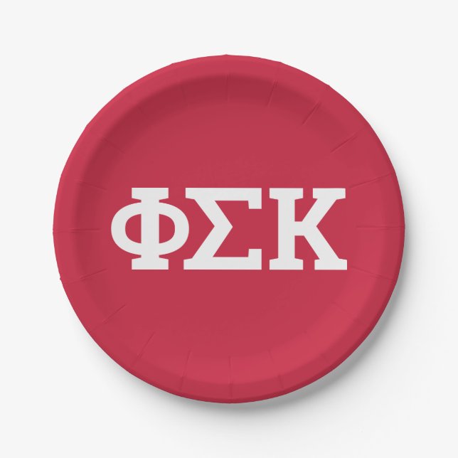 Phi Sigma Kappa Letters Paper Plate (Front)
