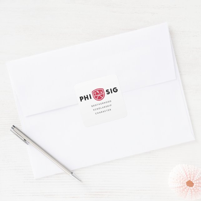 Phi Sigma Kappa Principles Square Sticker (Envelope)
