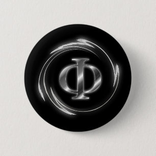 Phi symbol 6 cm round badge