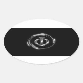 Phi symbol oval sticker