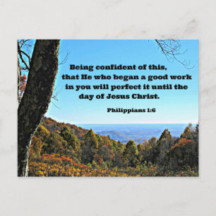 Phil. 1:6 Being confident of this, that he who.. Postcard