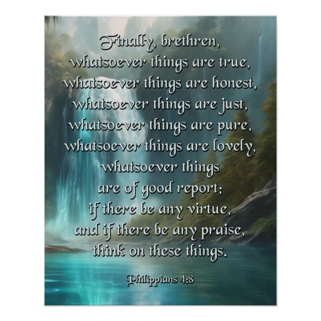 Phil 4:8 Poster (Front)