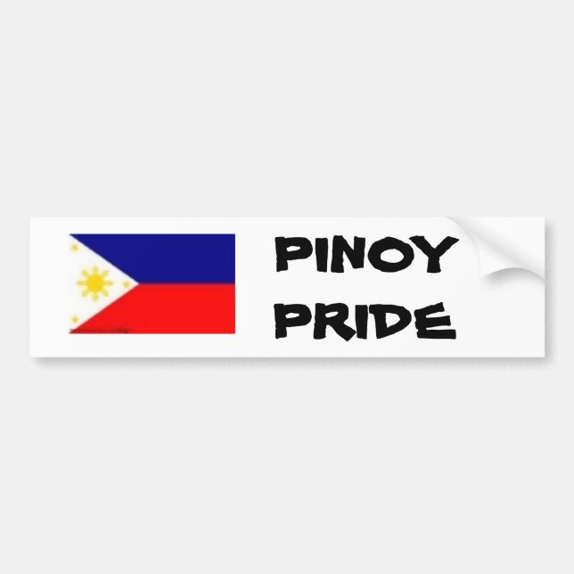 phil flag, PINOY PRIDE Bumper Sticker (Front)