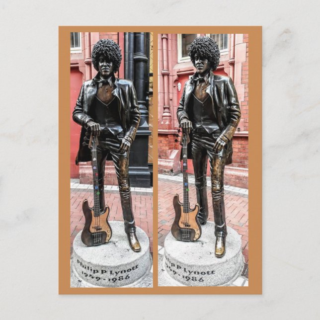 Phil Lynott Statue, Dublin, Ireland Postcard (Front)
