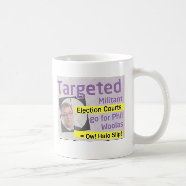 Phil Woolas targeted by Militant Election Court Coffee Mug (Right)