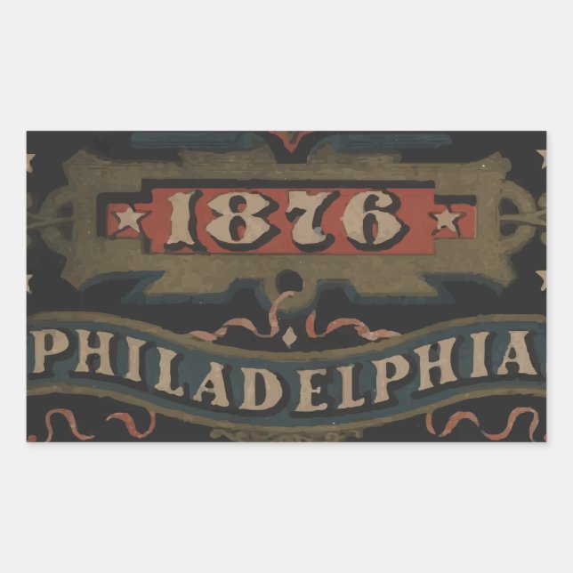 Philadelphia 1876 pennsylvania rectangular sticker (Front)