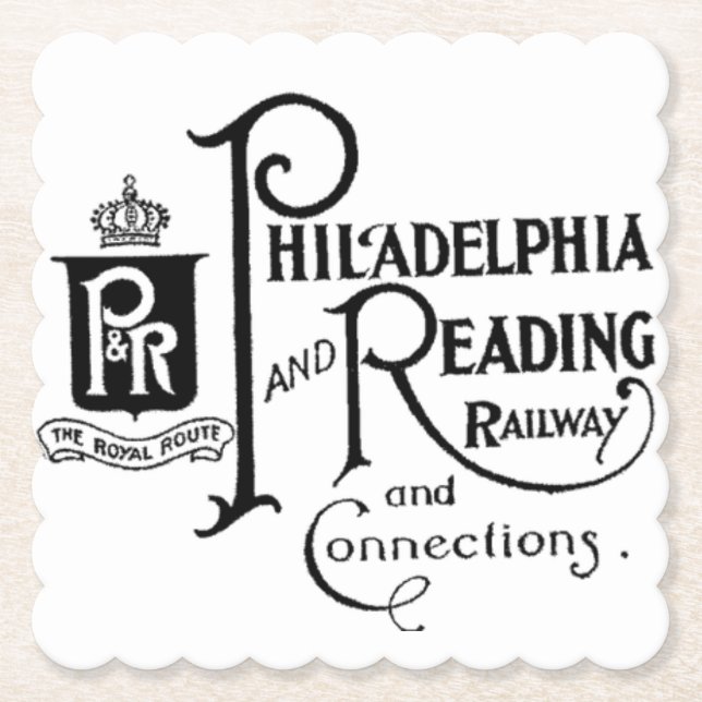Philadelphia and Reading Railroad Logo     Paper Coaster (Front)