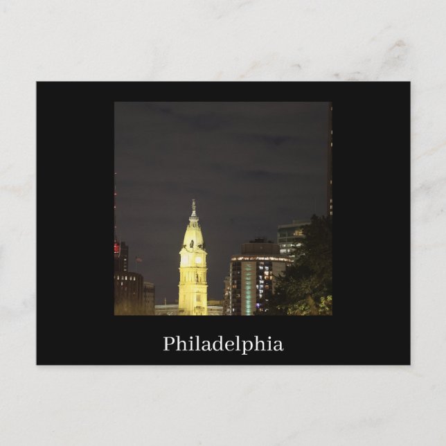Philadelphia at Night Postcard (Front)