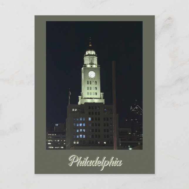 Philadelphia at Night Postcard (Front)