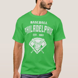 Philadelphia Baseball Est 1883 Vintage White Text T-Shirt