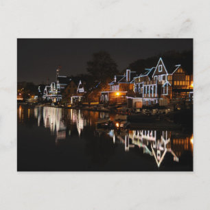 Philadelphia Boathouse Row At Sunset Postcard