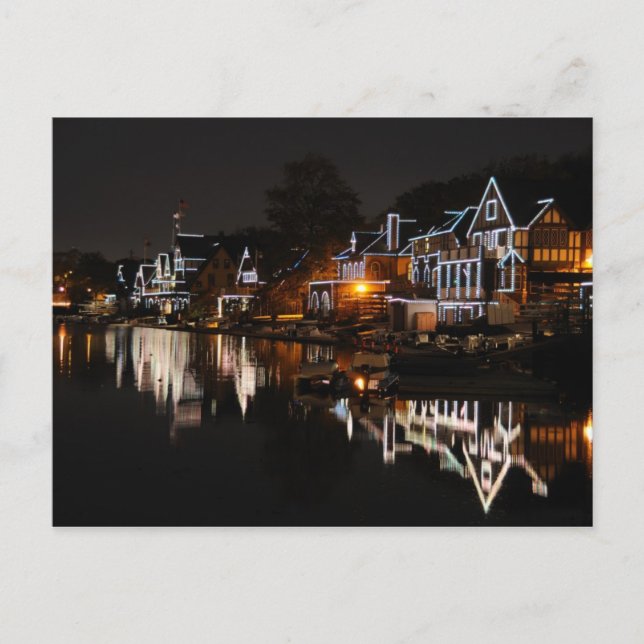 Philadelphia Boathouse Row At Sunset Postcard (Front)