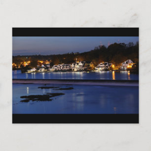 Philadelphia Boathouse Row at Twilight Postcard