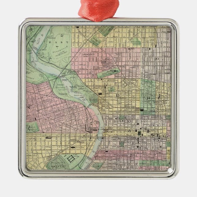 Philadelphia, Camden Metal Tree Decoration (Front)