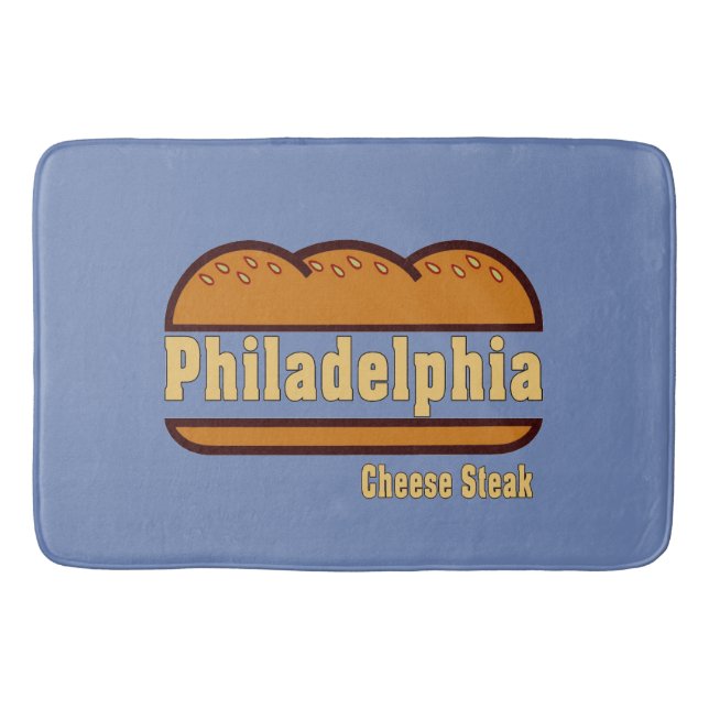 Philadelphia cheese Steak, add text Bath Mat (Front)