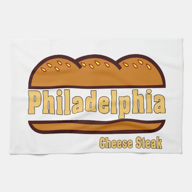 Philadelphia Cheese Steak design Tea Towel (Horizontal)