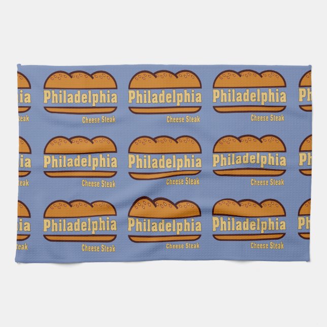 Philadelphia Cheese Steak design Tea Towel (Horizontal)