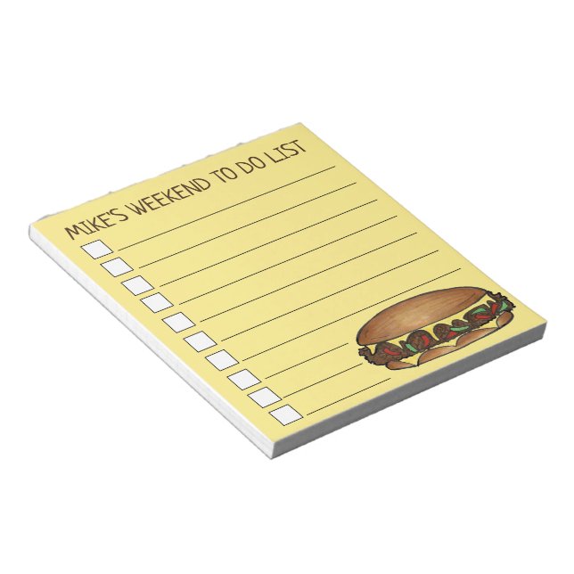 Philadelphia Cheese Steak Sandwich To Do List Notepad (Angled)