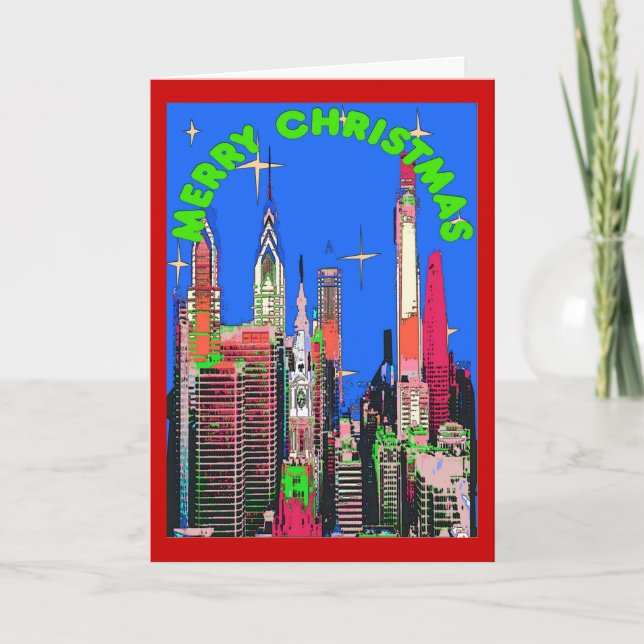 Philadelphia Christmas Sky Holiday Card (Front)