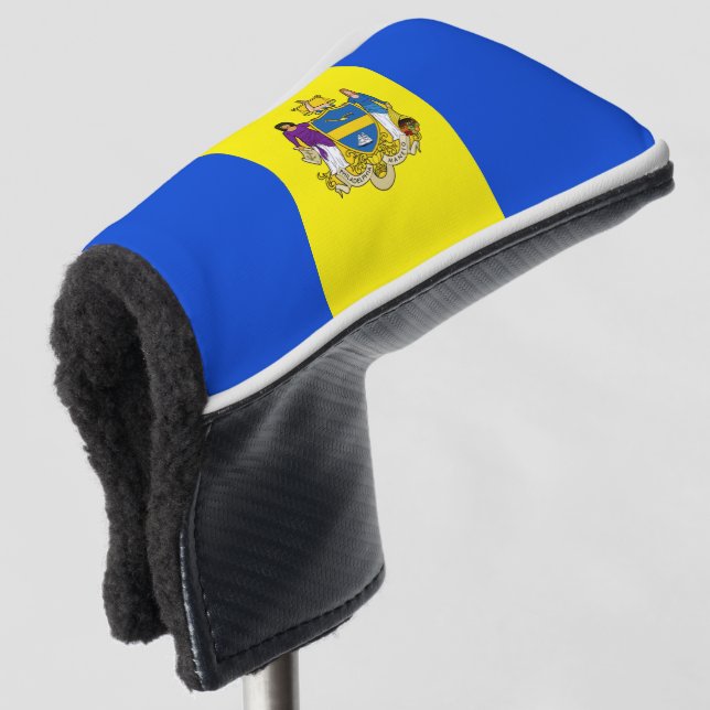 Philadelphia city flag golf head cover (3/4 Front)
