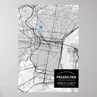 Philadelphia City Map + Mark Your Location 