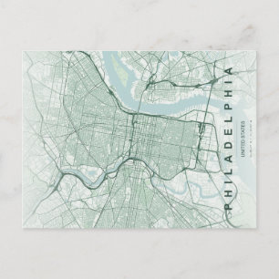 Philadelphia City Map Minimal Postcard