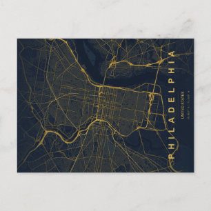 Philadelphia City Map Minimal Postcard