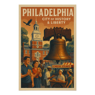 Philadelphia – City of History & Liberty Poster