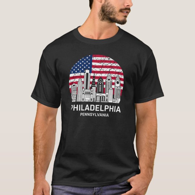 Philadelphia City Pennsylvania Flag T-Shirt (Front)