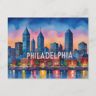 Philadelphia City Pennsylvania USA skyline  Postcard