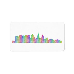 Philadelphia city skyline label