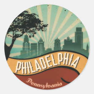 Philadelphia City Skyline Retro Vintage Sticker