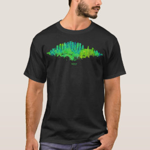 Philadelphia City Skyline Watercolor Green blue  1 T-Shirt