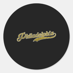 Philadelphia City Soccer Distressed Vintage Look Classic Round Sticker