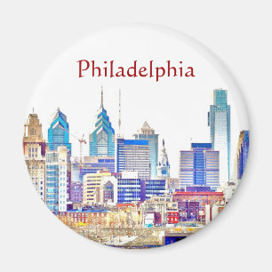 Philadelphia Colour Sketch Magnet