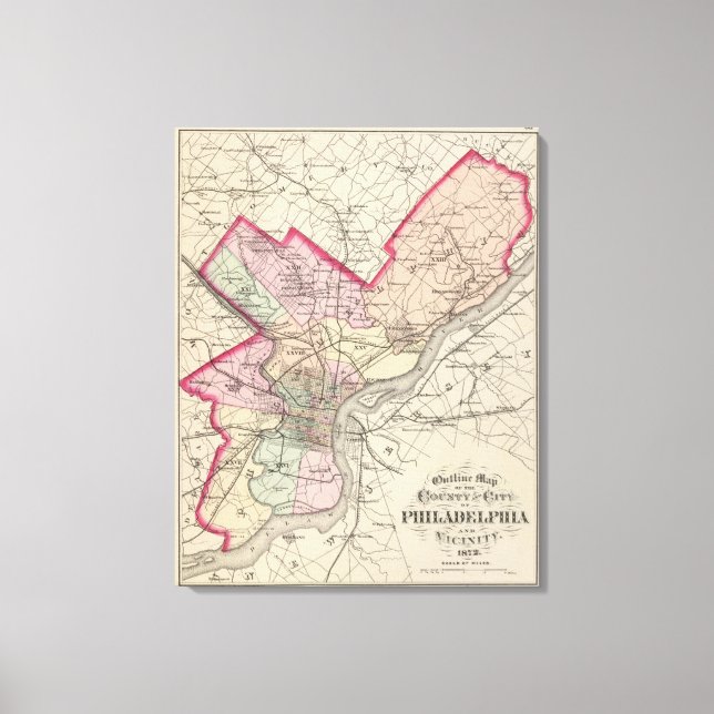 Philadelphia County, City Canvas Print (Front)