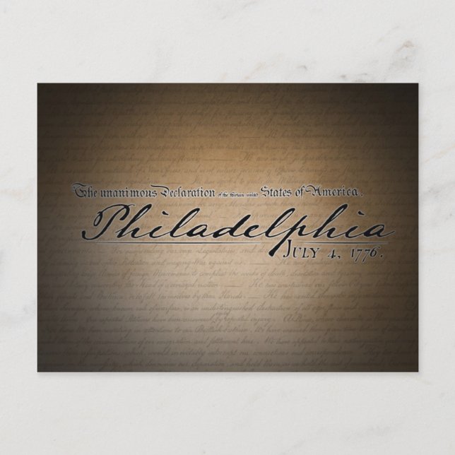 Philadelphia Declaration of Independence Postcard (Front)