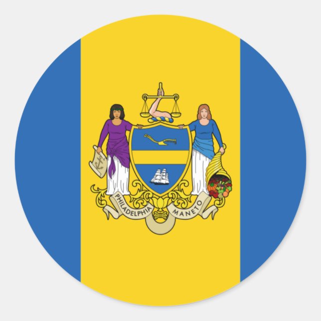 Philadelphia Flag Classic Round Sticker (Front)