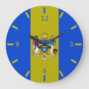 Philadelphia flag Large Clock