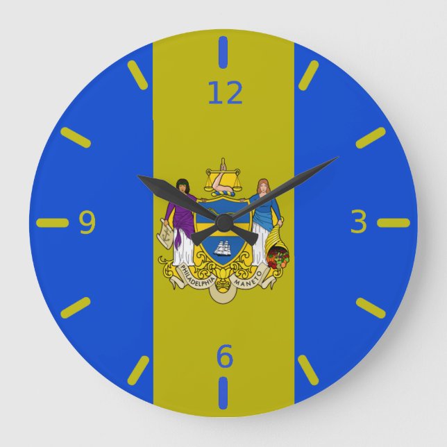 Philadelphia flag Large Clock (Front)