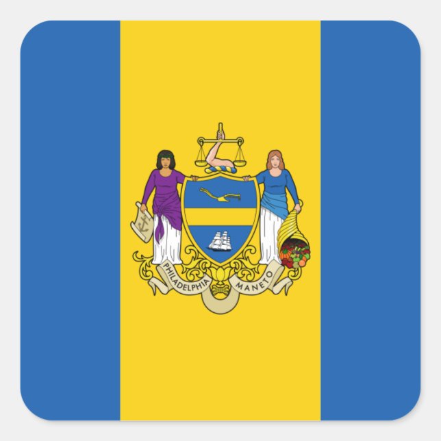 Philadelphia Flag Square Sticker (Front)