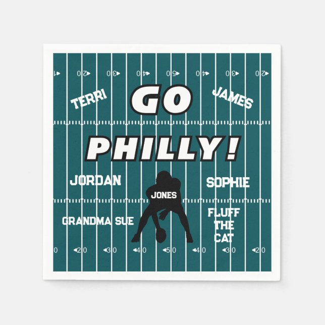 Philadelphia Football Fan Paper Napkin (Front)