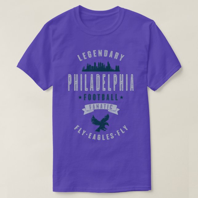 Philadelphia Football Fanatic Vintage Look Text T-Shirt (Design Front)