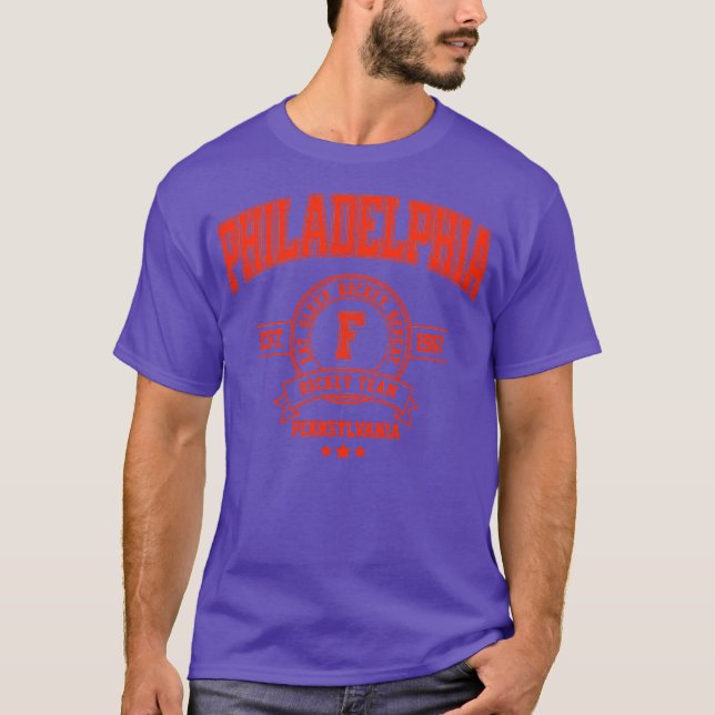 Philadelphia Hockey Team Retro Design T-Shirt (Front)