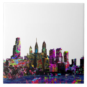 Philadelphia in graffiti tile